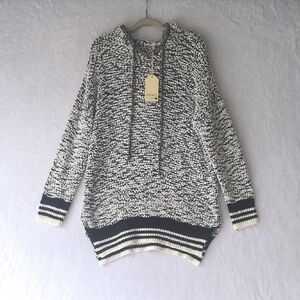JODIFUL Womens Knit Heathered Hooded Oversized Pullover‎ Size S